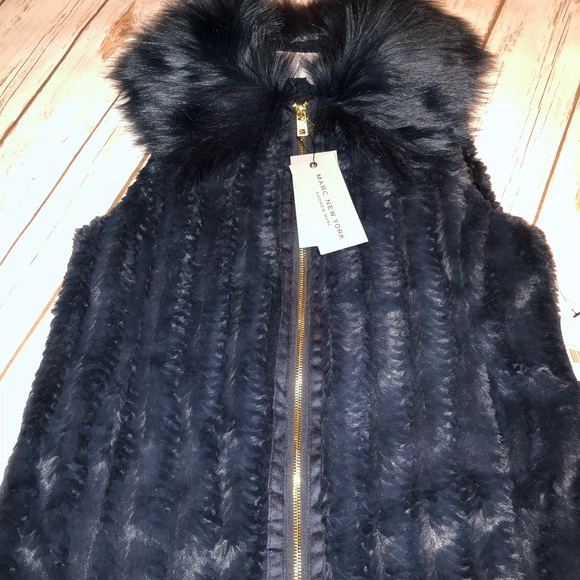 Andrew Marc Jackets & Blazers - Andrew Marc Marc New York Faux Fur navy vest S NWT